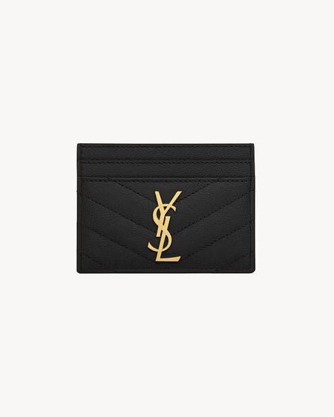 Saint Laurent Quilted Leather Card Case — Black by Saint Laurent
