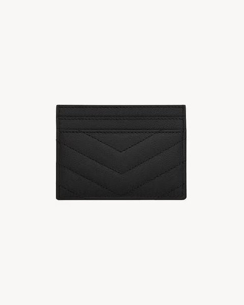 Saint Laurent Quilted Leather Card Case — Black, view 2