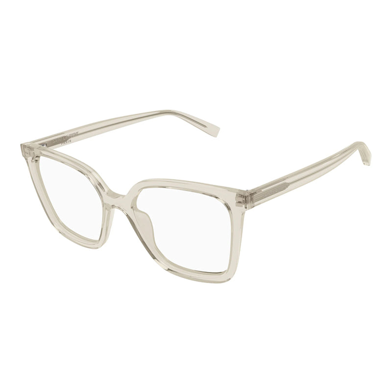 Saint Laurent Square Full-Rim Acetate Eyeglasses — Beige by Saint Laurent