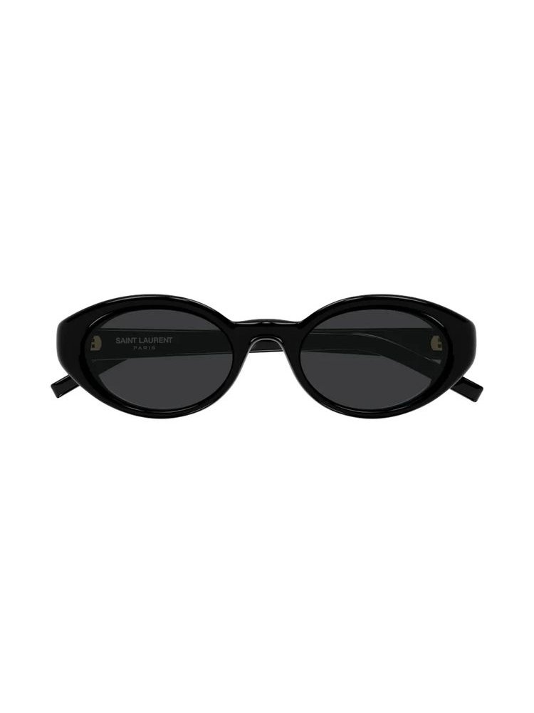 Saint Laurent Eyewear SL567PLUMP Oval Frame Sunglasses — Black by Saint Laurent Eyewear