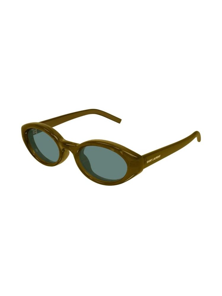 Saint Laurent Eyewear SL567PLUMP Oval Sunglasses — Brown, view 2