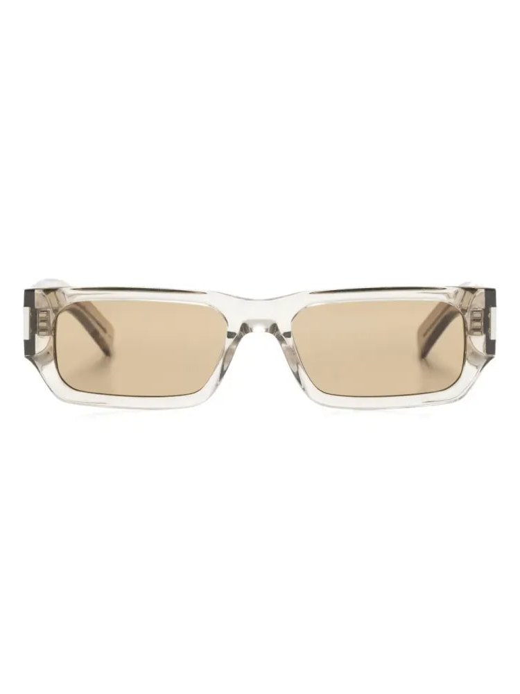 Saint Laurent Eyewear SL660004 Rectangular Acetate Sunglasses — Beige by Saint Laurent Eyewear