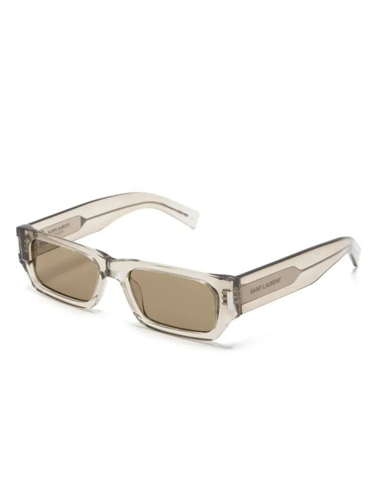 Saint Laurent Eyewear SL660004 Rectangular Acetate Sunglasses — Beige, view 2