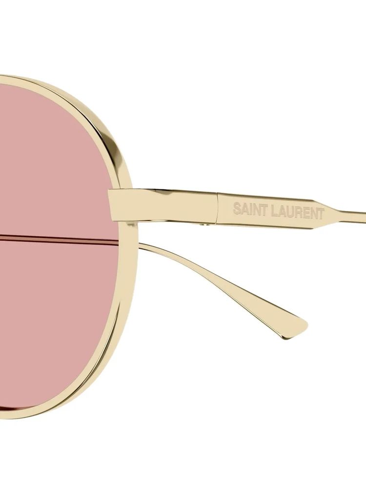 Saint Laurent Eyewear SL799 Oval-Frame Sunglasses — Pink, view 3