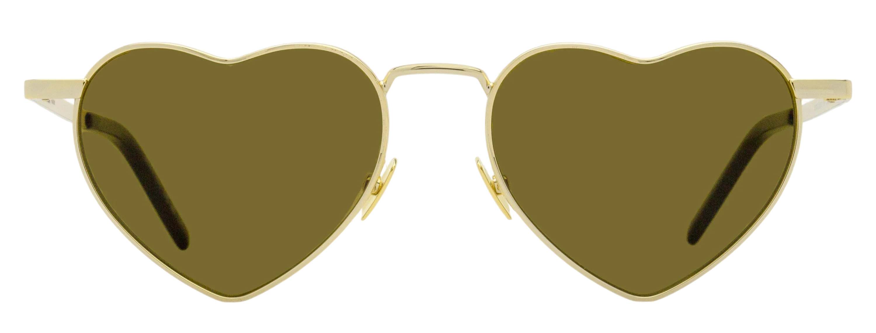 Saint Laurent SL Heart-shaped Metal Sunglasses — Gold, view 2