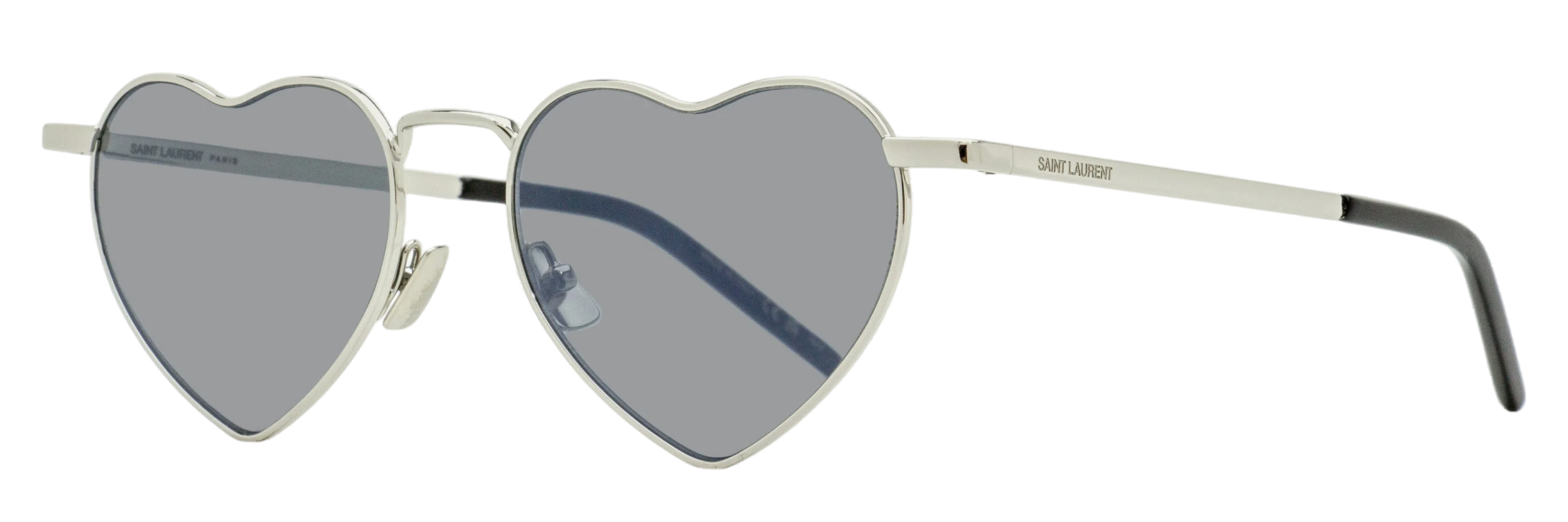 Saint Laurent SL Heart-Shaped Metal Sunglasses — Silver by Saint Laurent