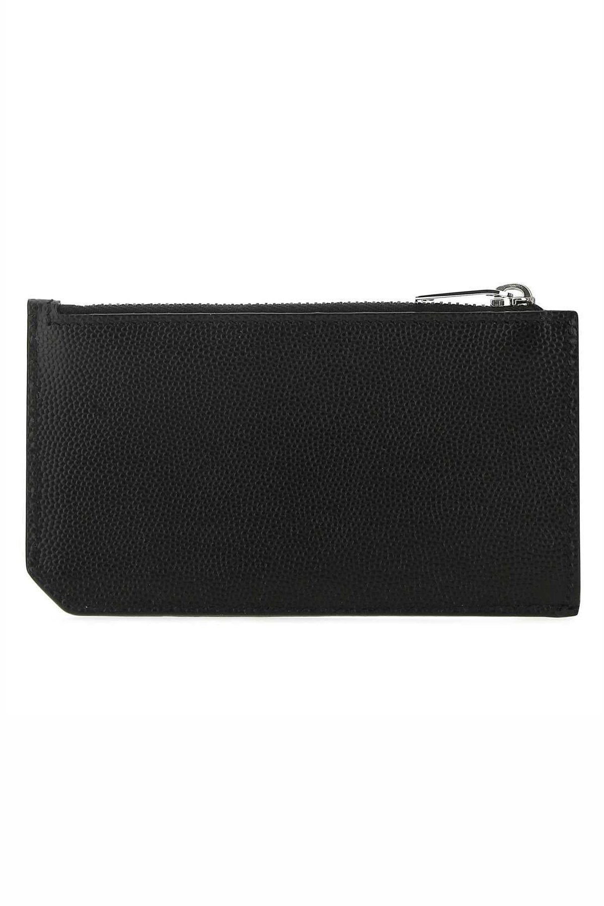 Saint Laurent Pebbled Calfskin Wallet — Black, view 3