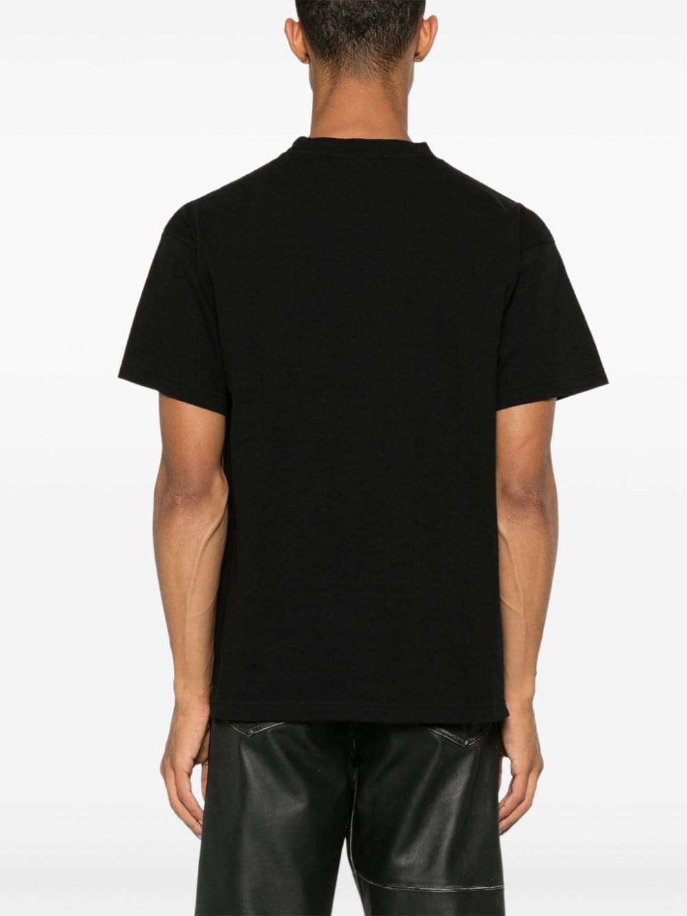 Saint Mxxxxxx Logo-Print Cotton Jersey T-Shirt — Black, view 3