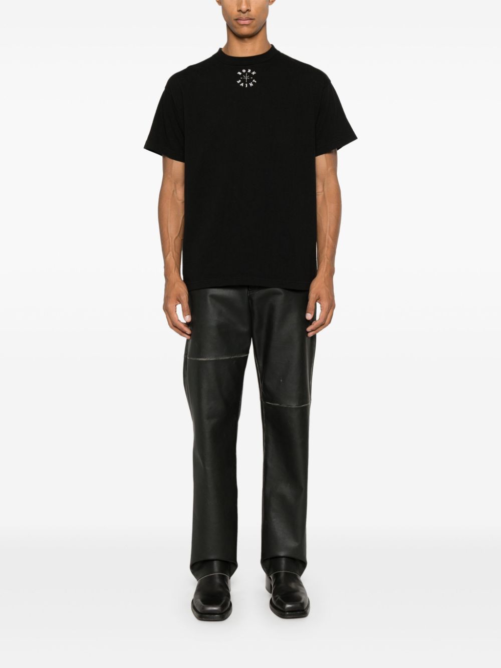 Saint Mxxxxxx Logo-Print Cotton Jersey T-Shirt — Black, view 5