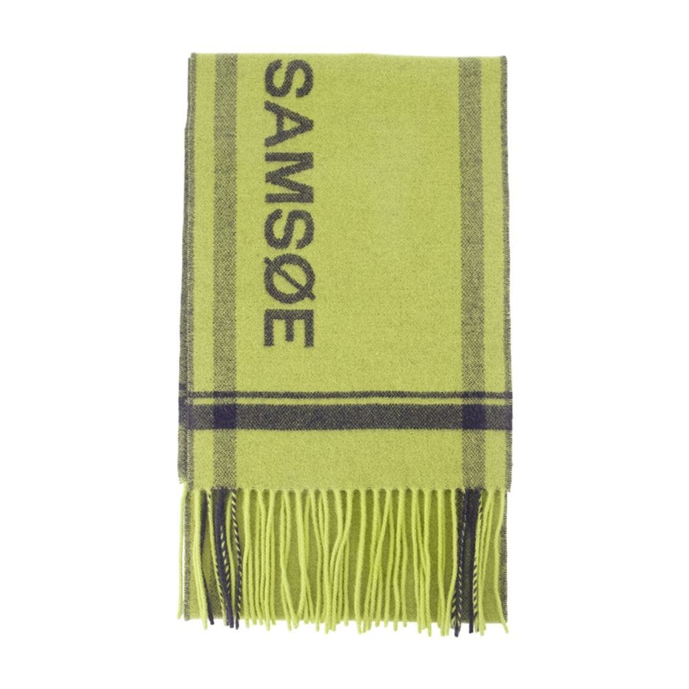 SamsøE SamsøE Wool Striped Scarf — Green by Samsøe Samsøe