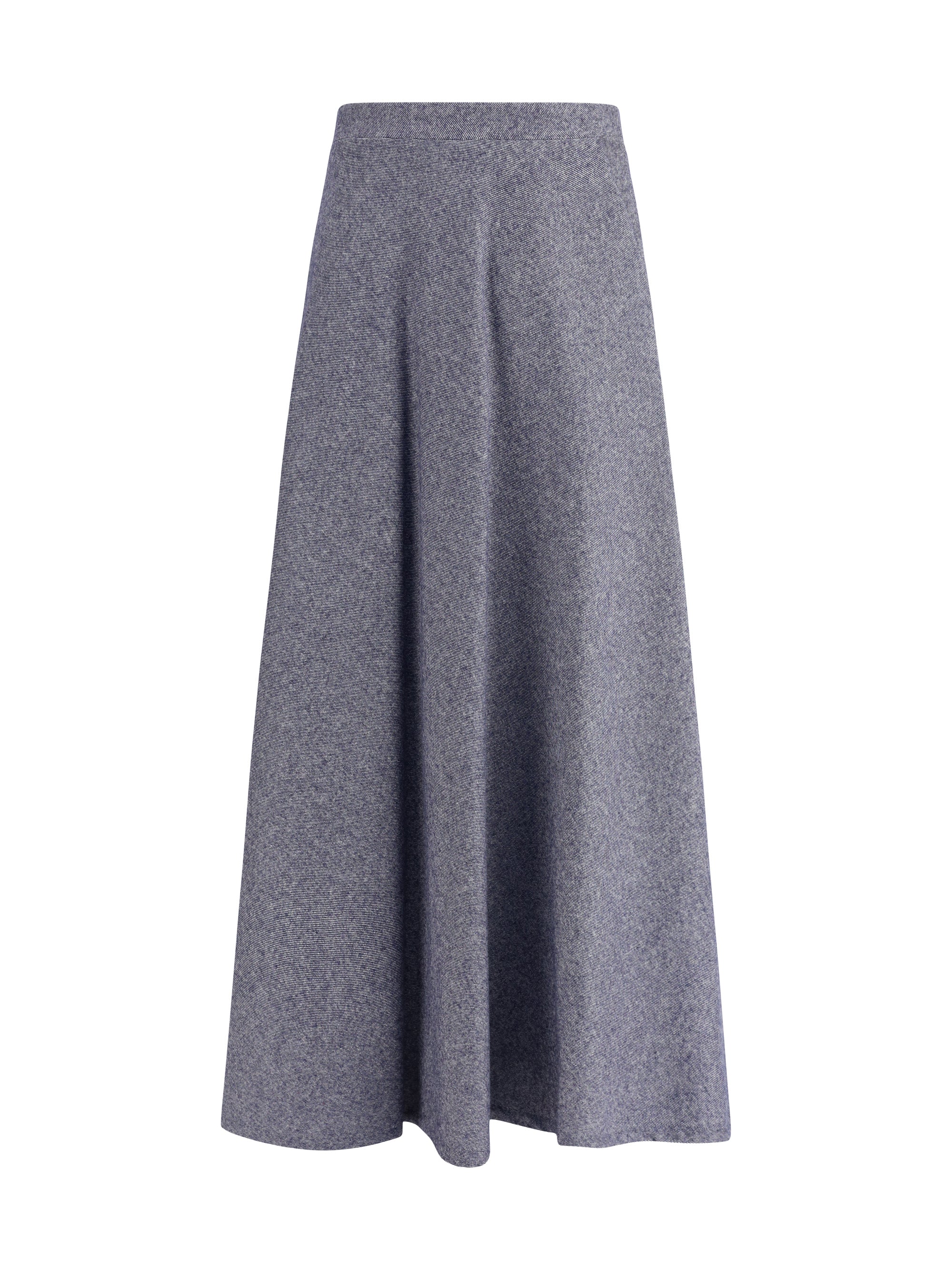 Sara Roka Flared Midi Denim Skirt — Gray by Sara Roka