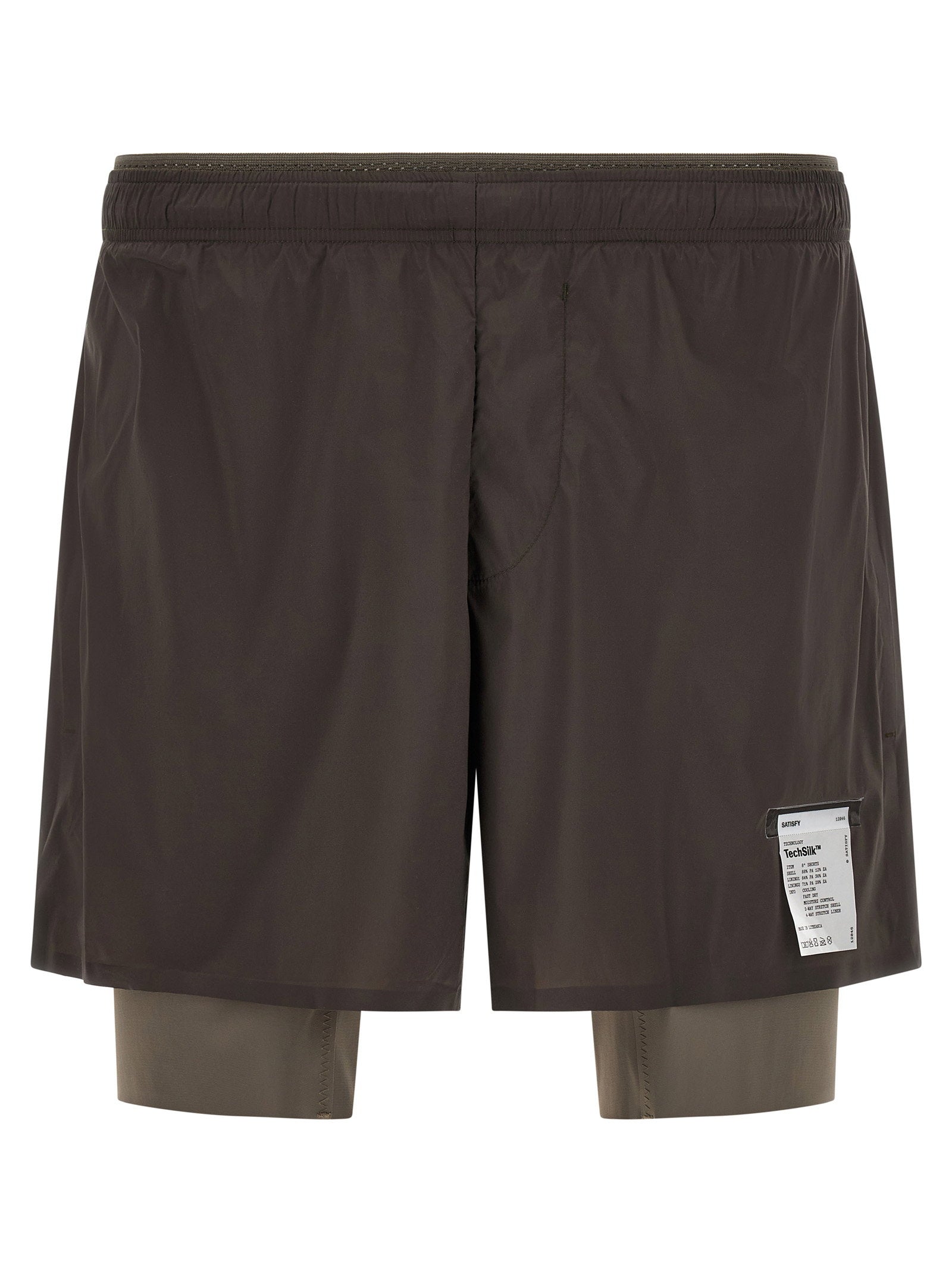 Satisfy Techsilk™ Quick-Drying Bermuda Shorts — Brown by Satisfy