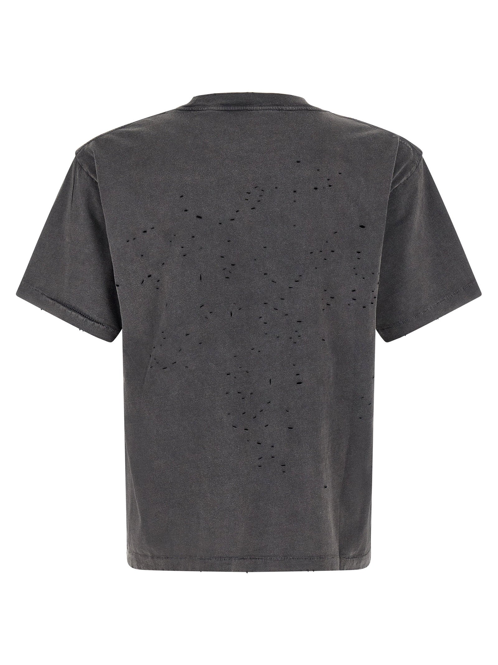 Satisfy Laser-Cut Perforated Organic Cotton T-Shirt — Charcoal, view 2