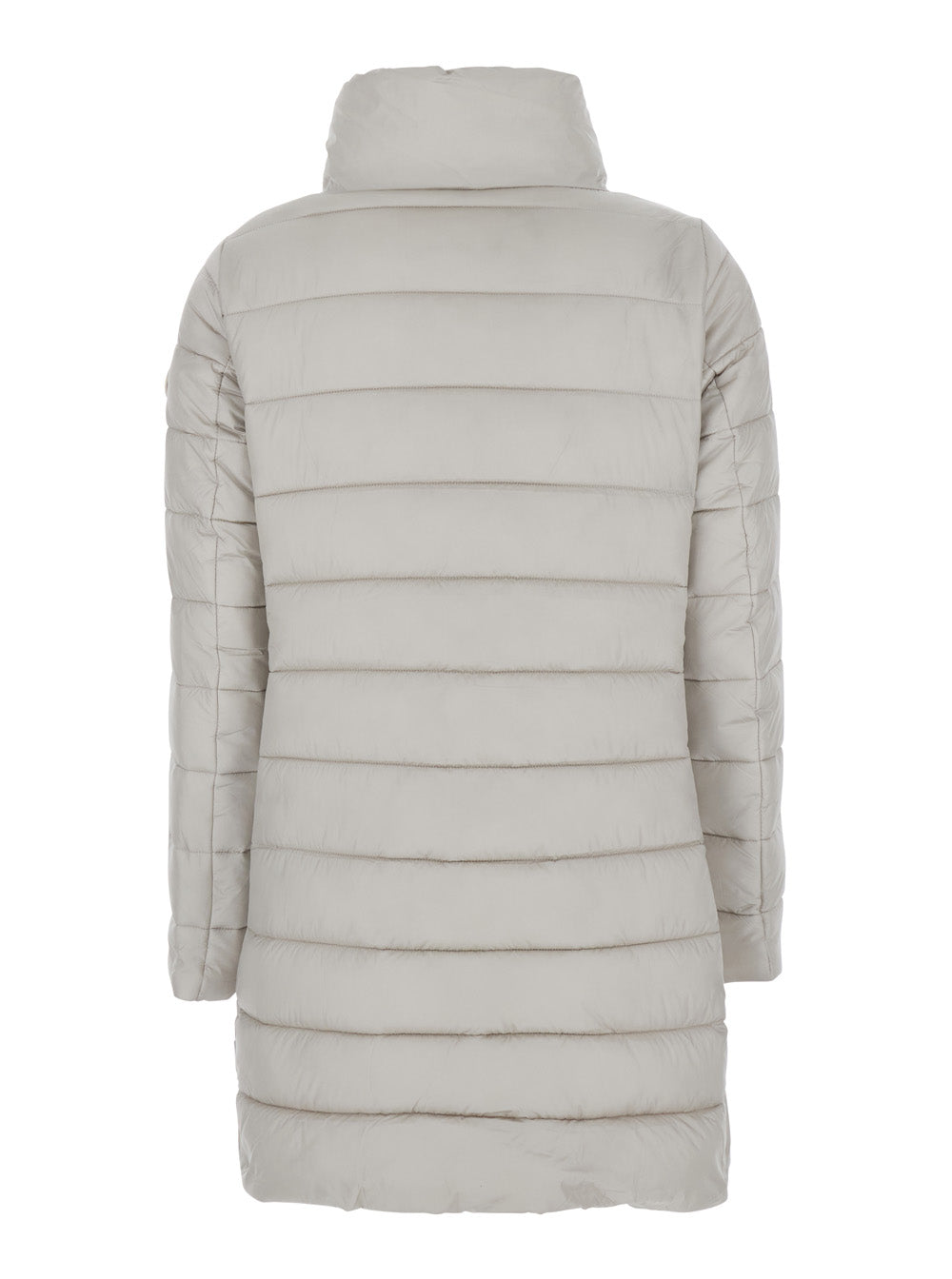 Save The Duck Quilted High-Neck Tech Fabric Down Jacket — Beige, view 2