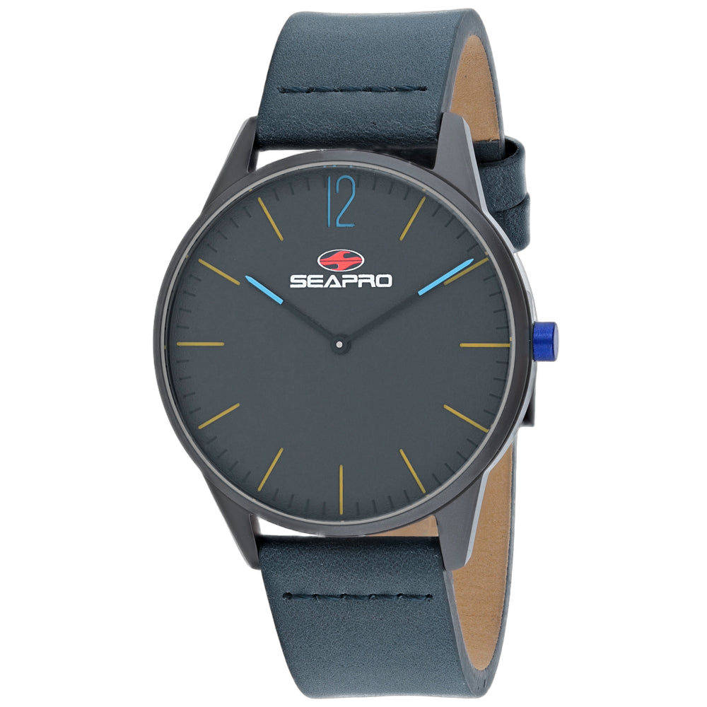 Seapro Leather Strap Quartz Watch — Black by Seapro