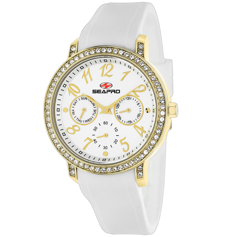 Seapro Crystal-Bezel Watch — White by Seapro