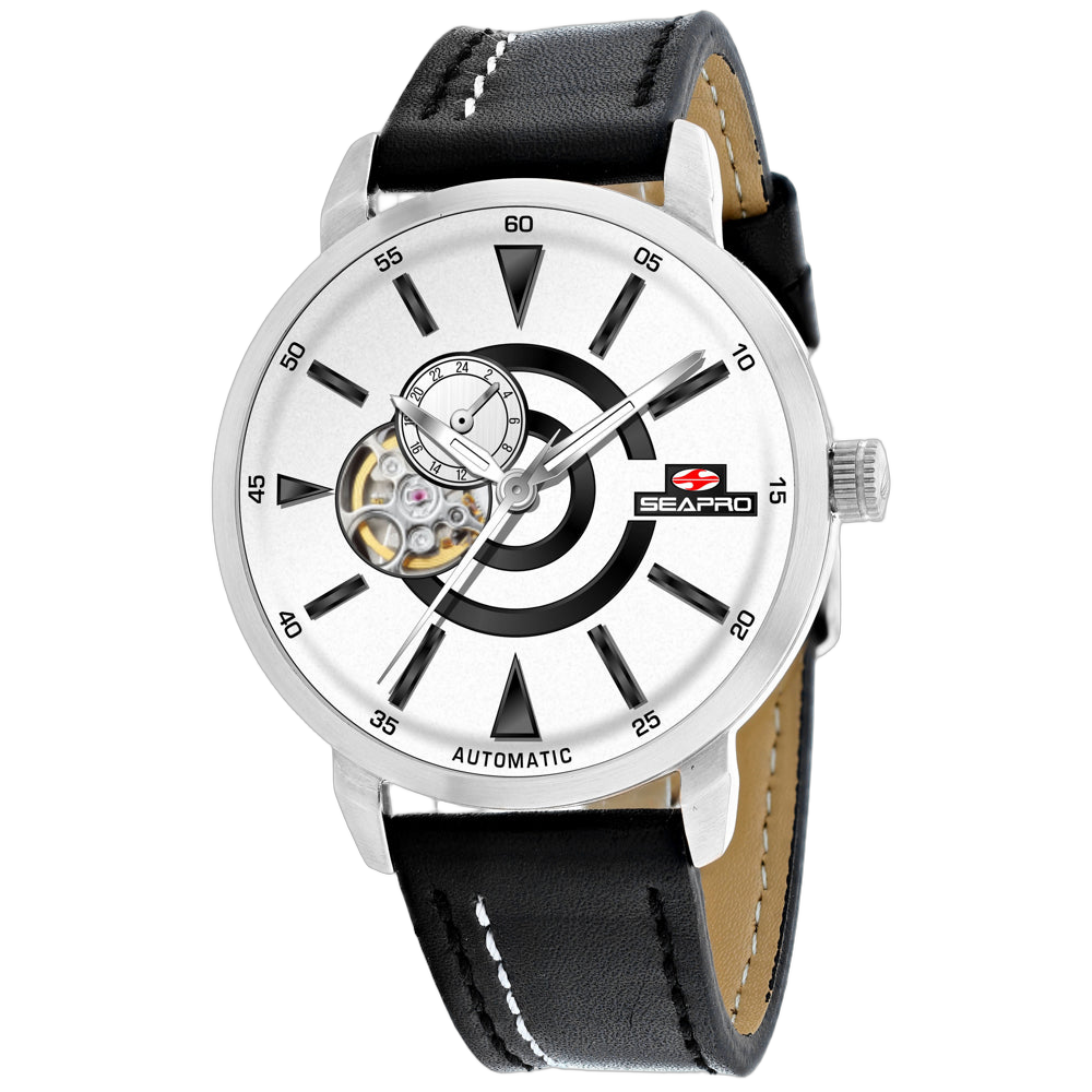Seapro Automatic Skeleton Dial Watch — White by Seapro