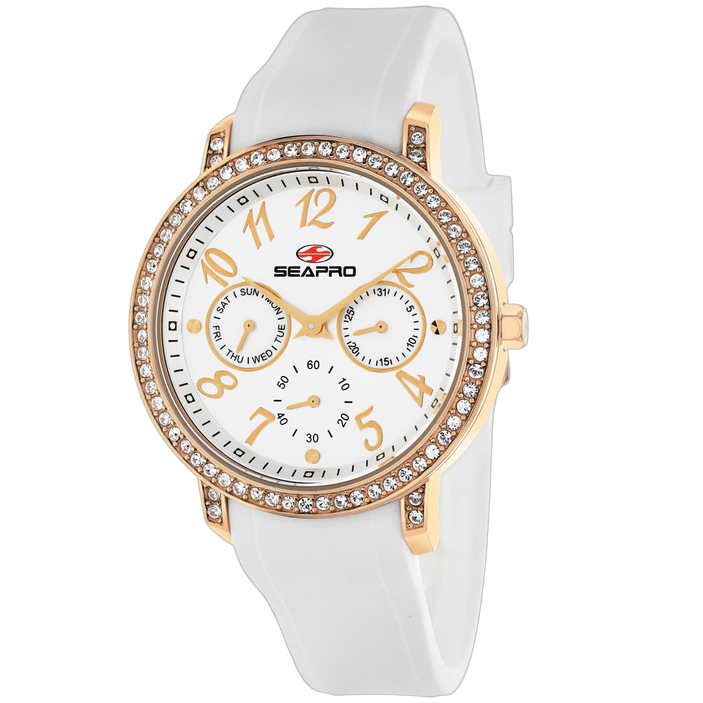 Seapro Crystal-Bezel Watch — White by Seapro
