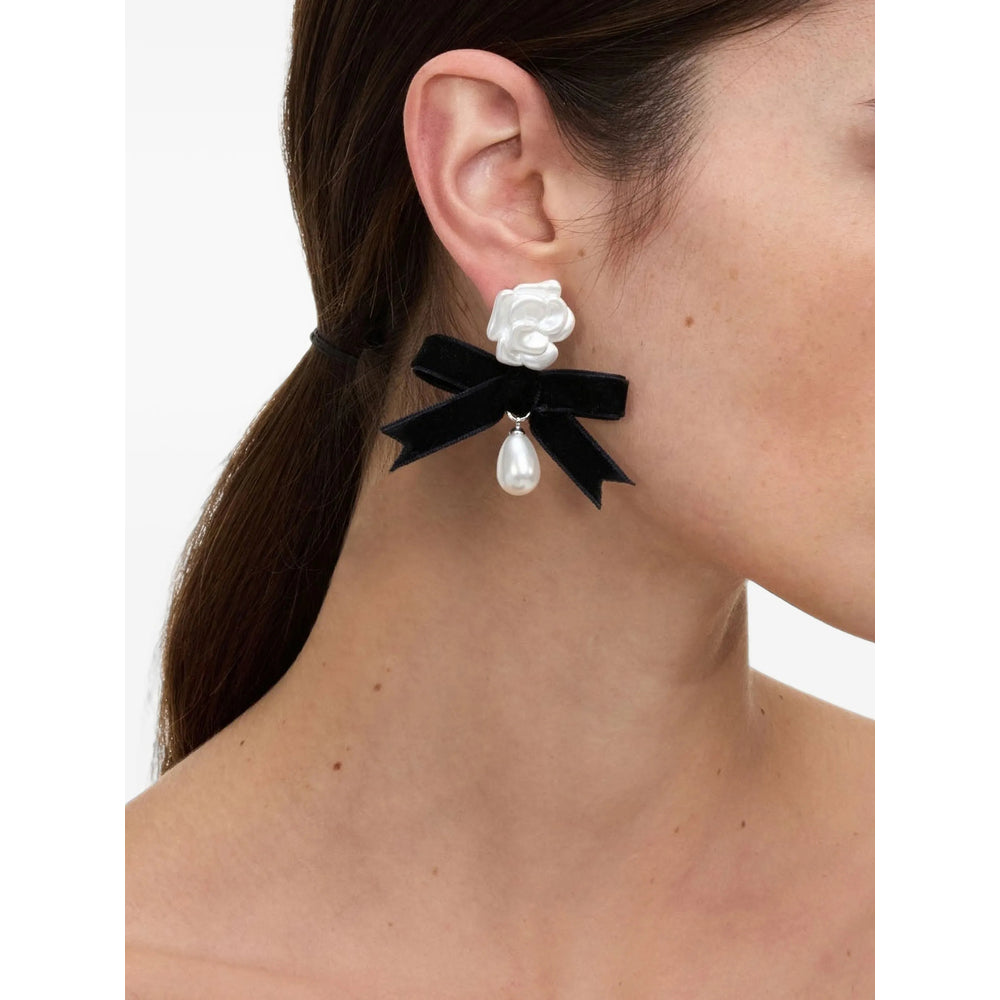 Self-Portrait Pearl Bloom Bow Bracelet — White, view 2