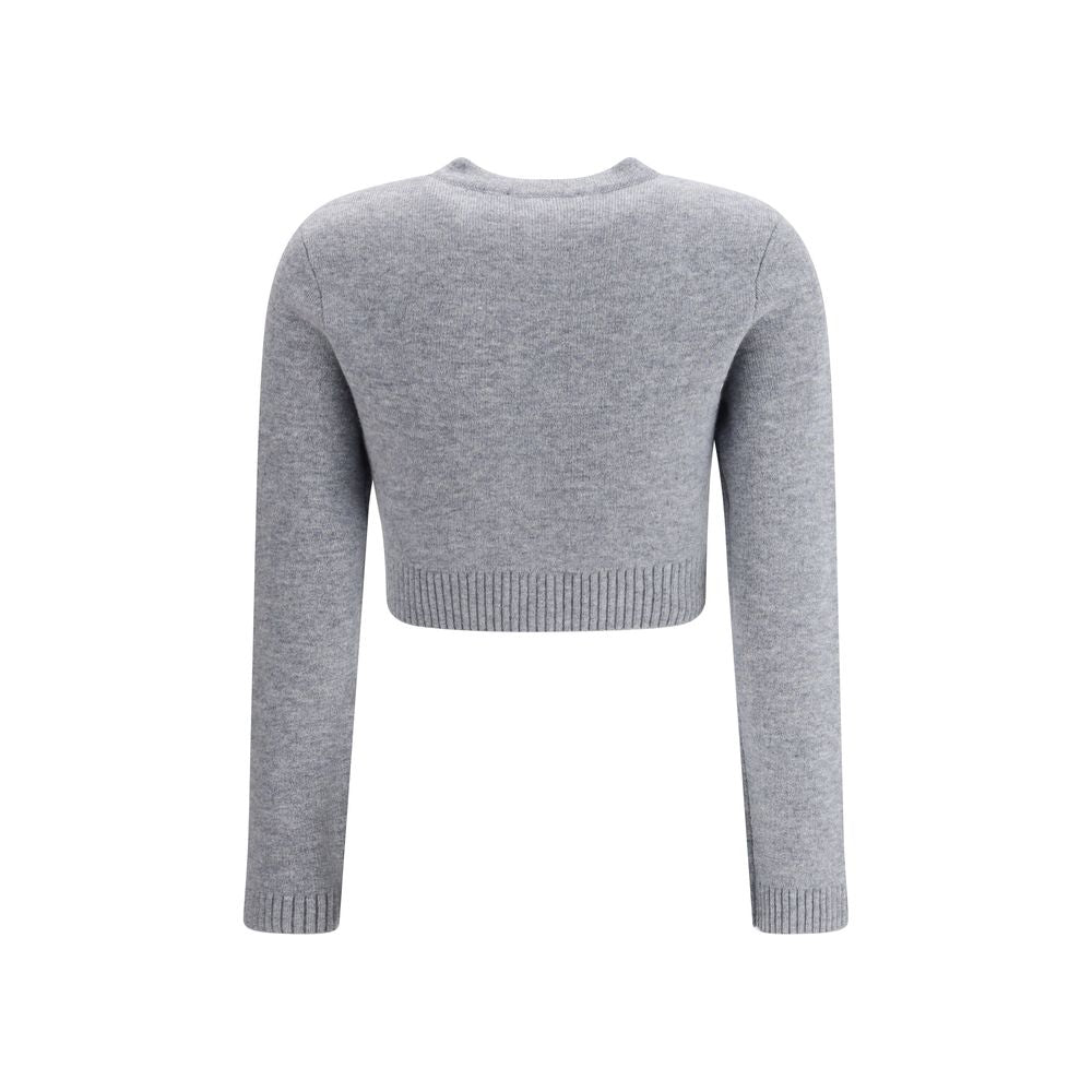 Self-Portrait Wool Cardigan — Gray, view 2