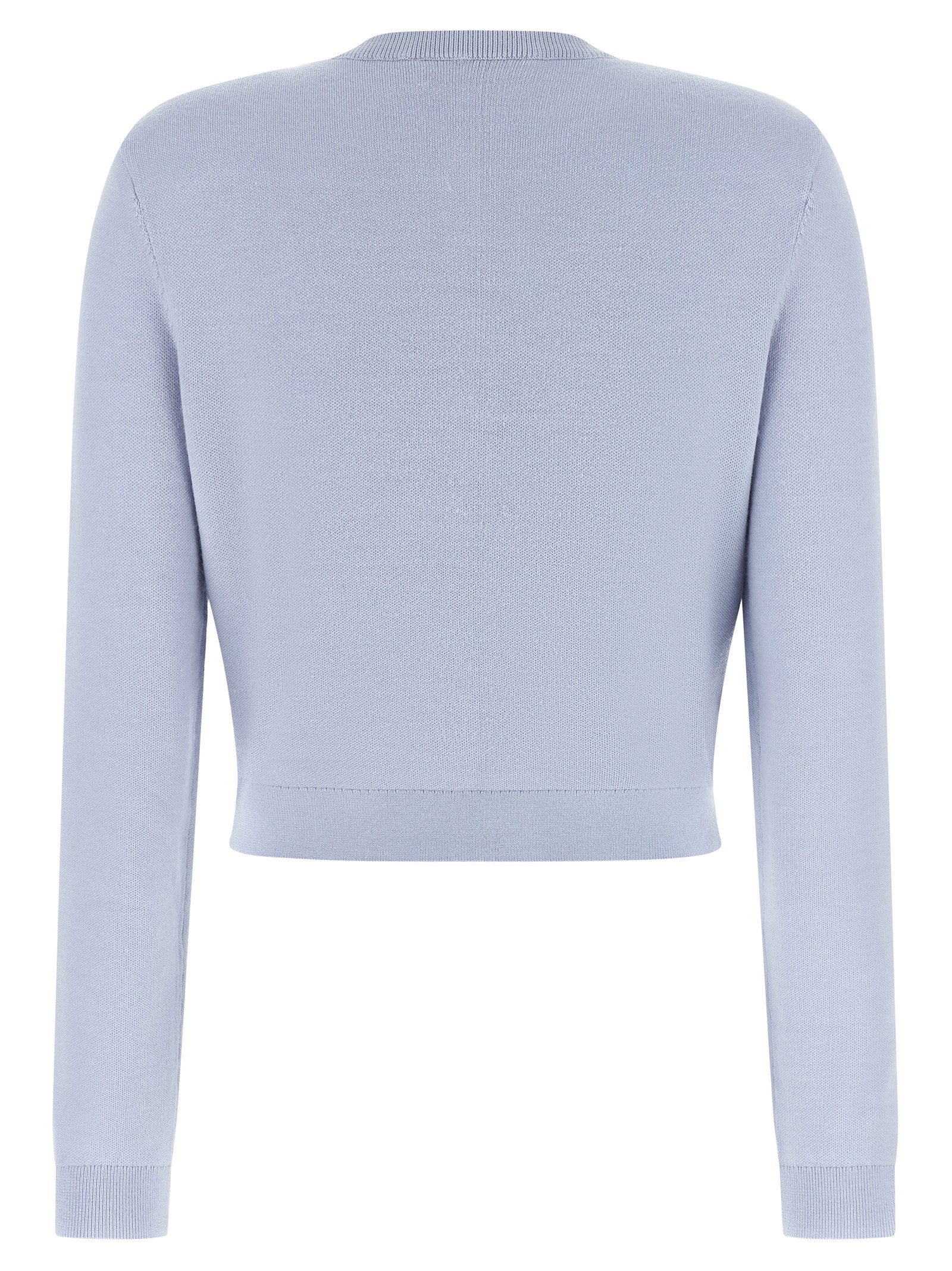Self-Portrait Lace Flower-Embellished Knit Cardigan — Lavender, view 2
