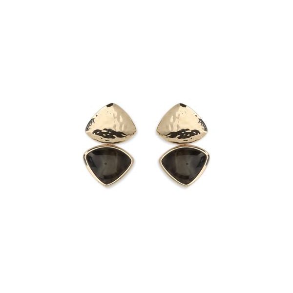 Self-Portrait Two-Tone Speckled Enamel Earrings — Gold by Self-Portrait
