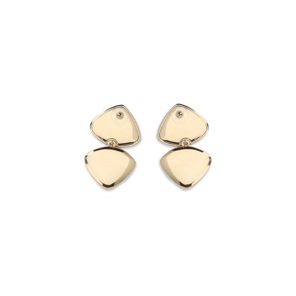Self-Portrait Two-Tone Speckled Enamel Earrings — Gold, view 2