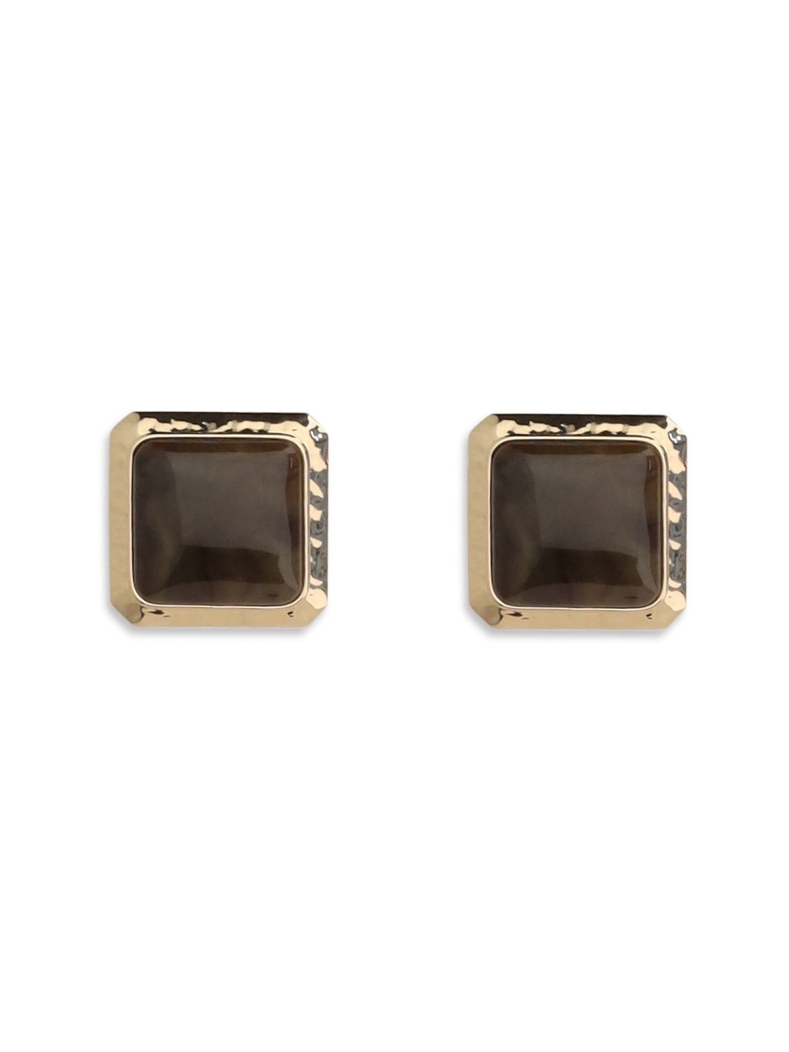 Self-Portrait Square Enamel Earrings — Gold by Self-Portrait