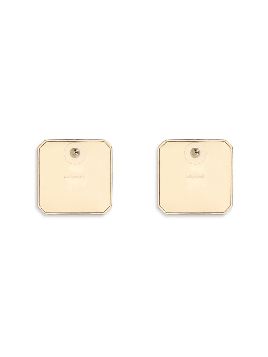 Self-Portrait Square Enamel Earrings — Gold, view 2