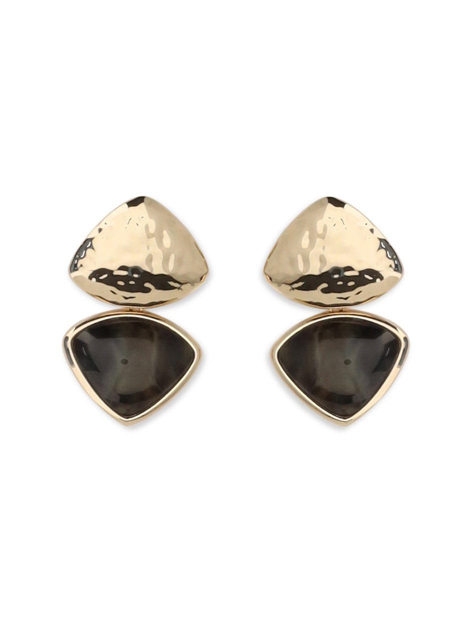 Self-Portrait Two-Tone Speckled Enamel Earrings — Gold by Self-Portrait