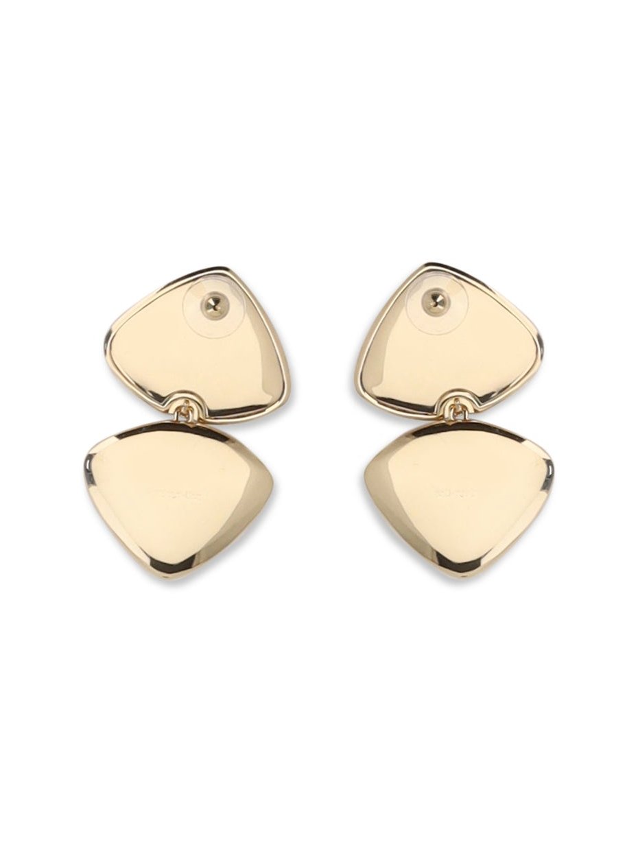 Self-Portrait Two-Tone Speckled Enamel Earrings — Gold, view 2