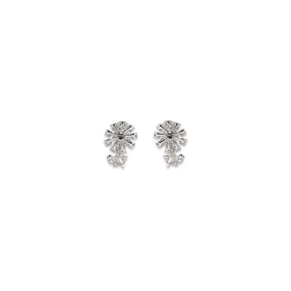 Self-Portrait Crystal Flower Earrings — Silver, view 2