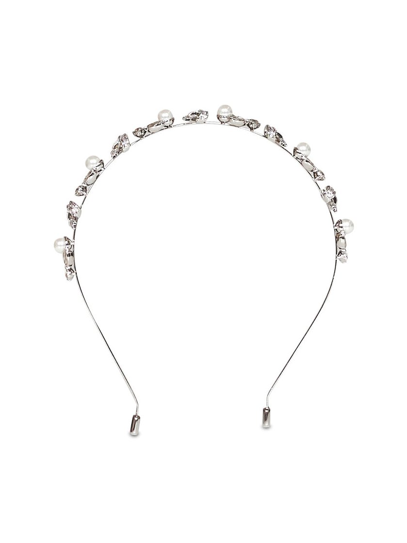 Self-Portrait Crystal-Embellished Metal Headband — Silver by Self-Portrait
