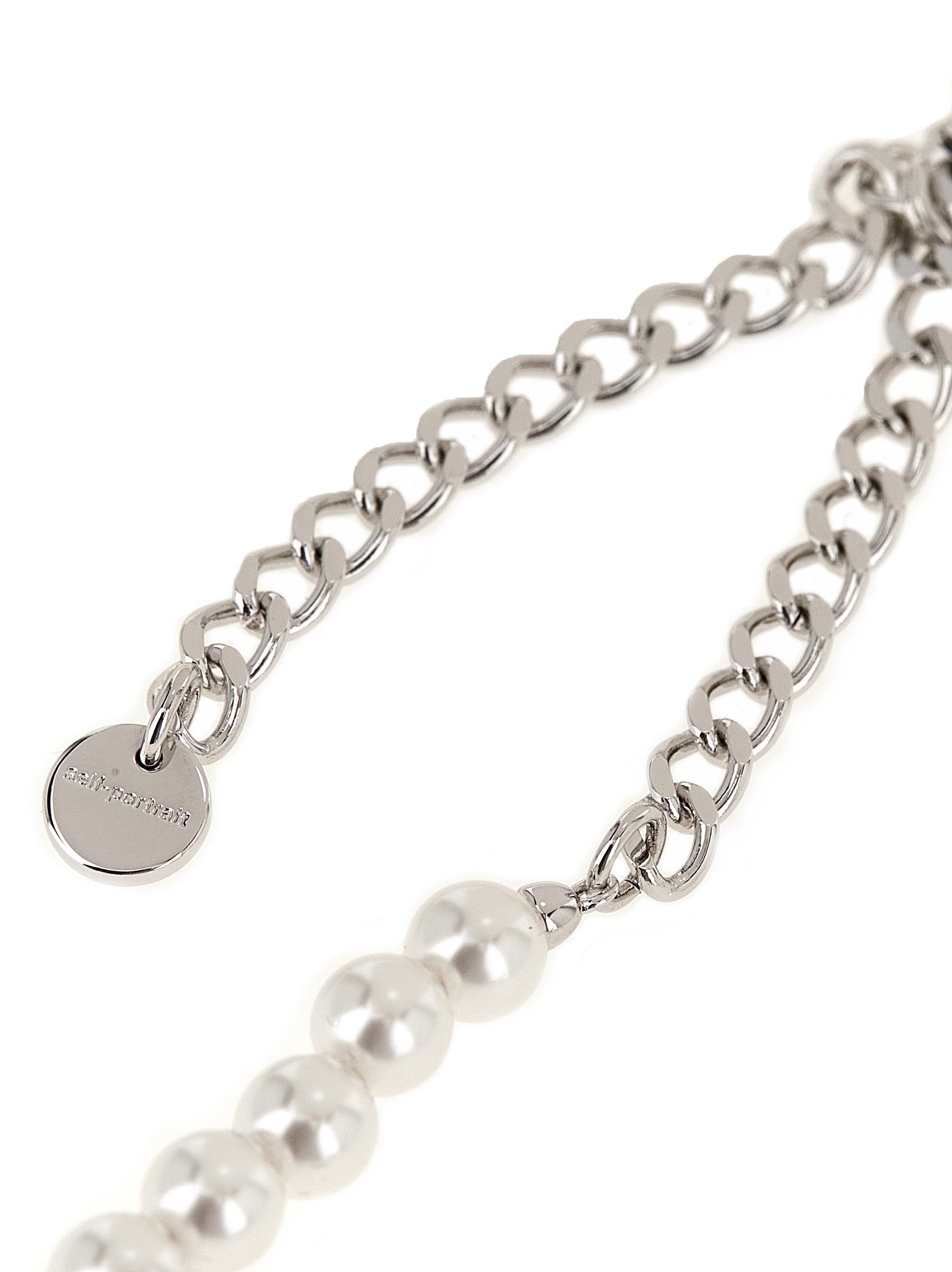Self-Portrait Black Bow Pearl Necklace — Bicolor, view 3