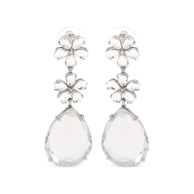 Self-Portrait Silve Drop Earrings — Silver by Self-Portrait