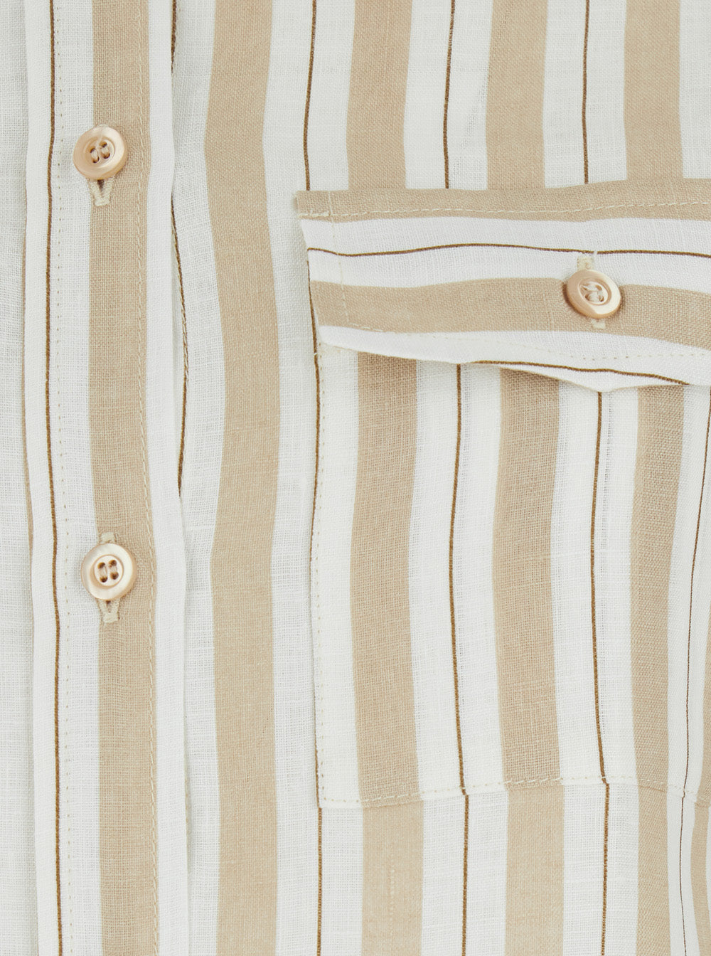 Semicouture Striped Linen Shirt — Beige, view 3