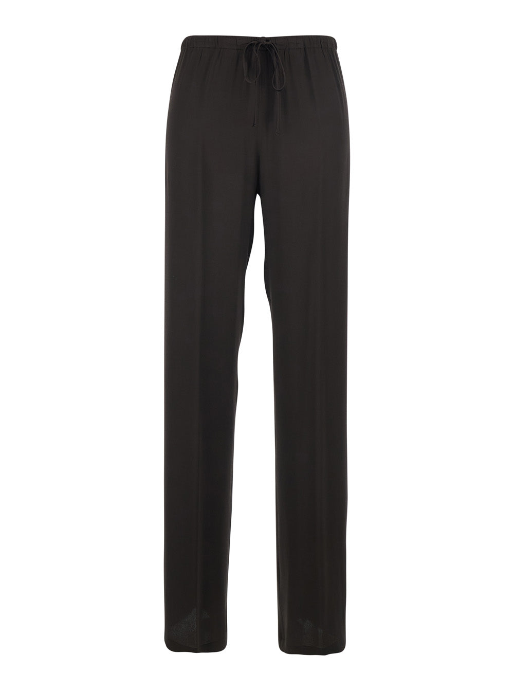 Semicouture Silk-Blend Acetate Trousers — Brown by Semicouture