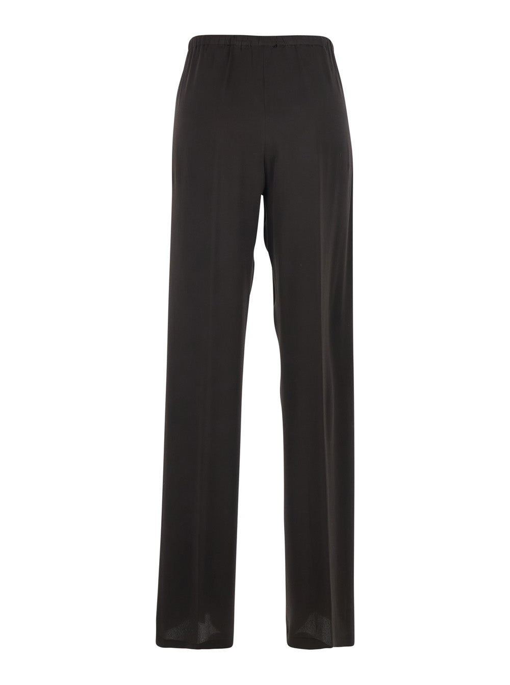 Semicouture Silk-Blend Acetate Trousers — Brown, view 2