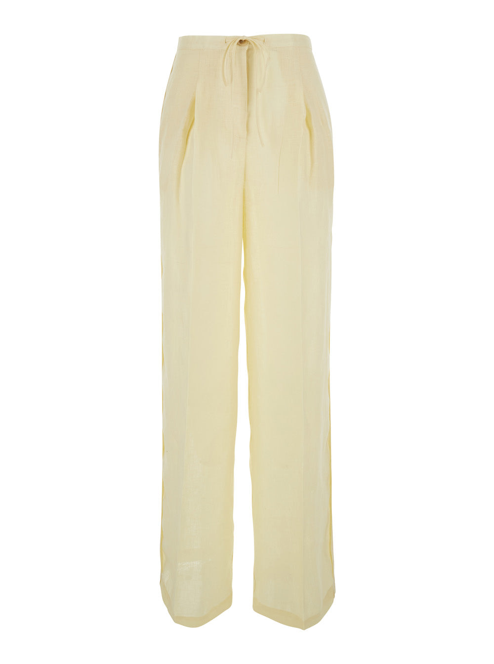 Semicouture Linen Trousers — Yellow by Semicouture
