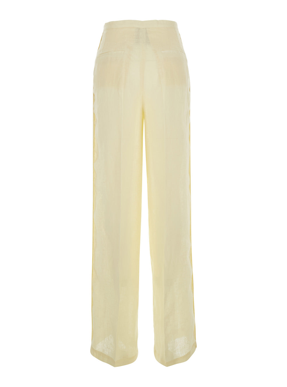 Semicouture Linen Trousers — Yellow, view 2