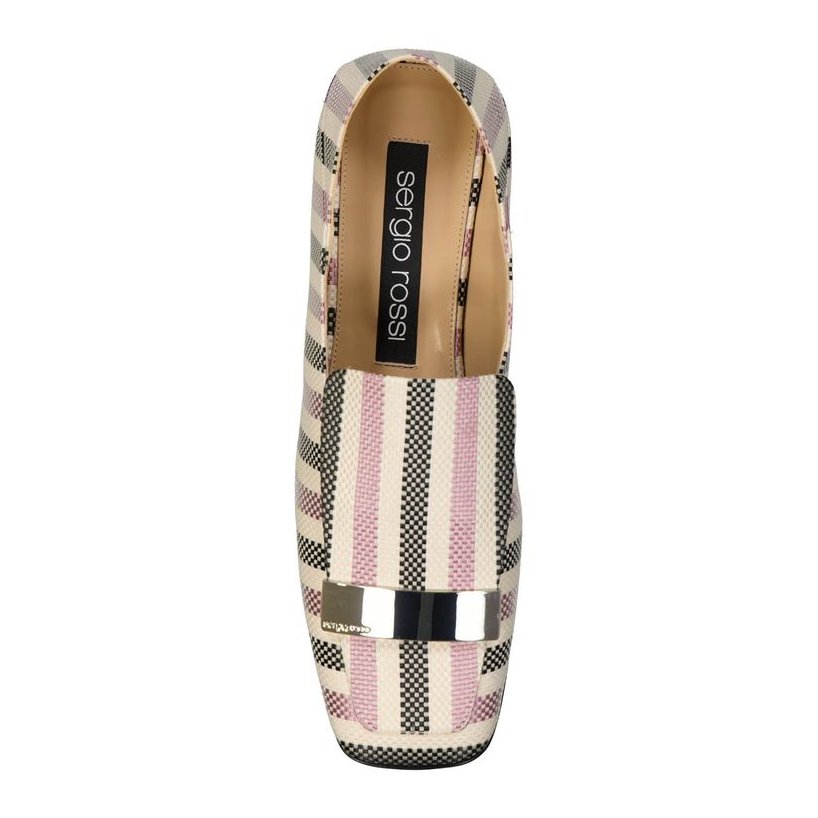 Sergio Rossi Striped Fabric Loafer — Multicolor, view 4
