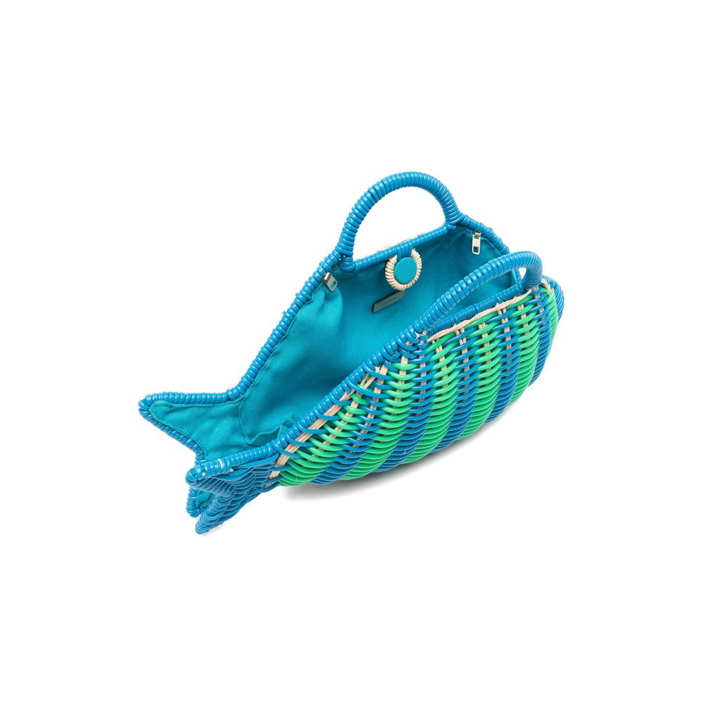 Serpui David Top Handle Bag — Blue, view 2