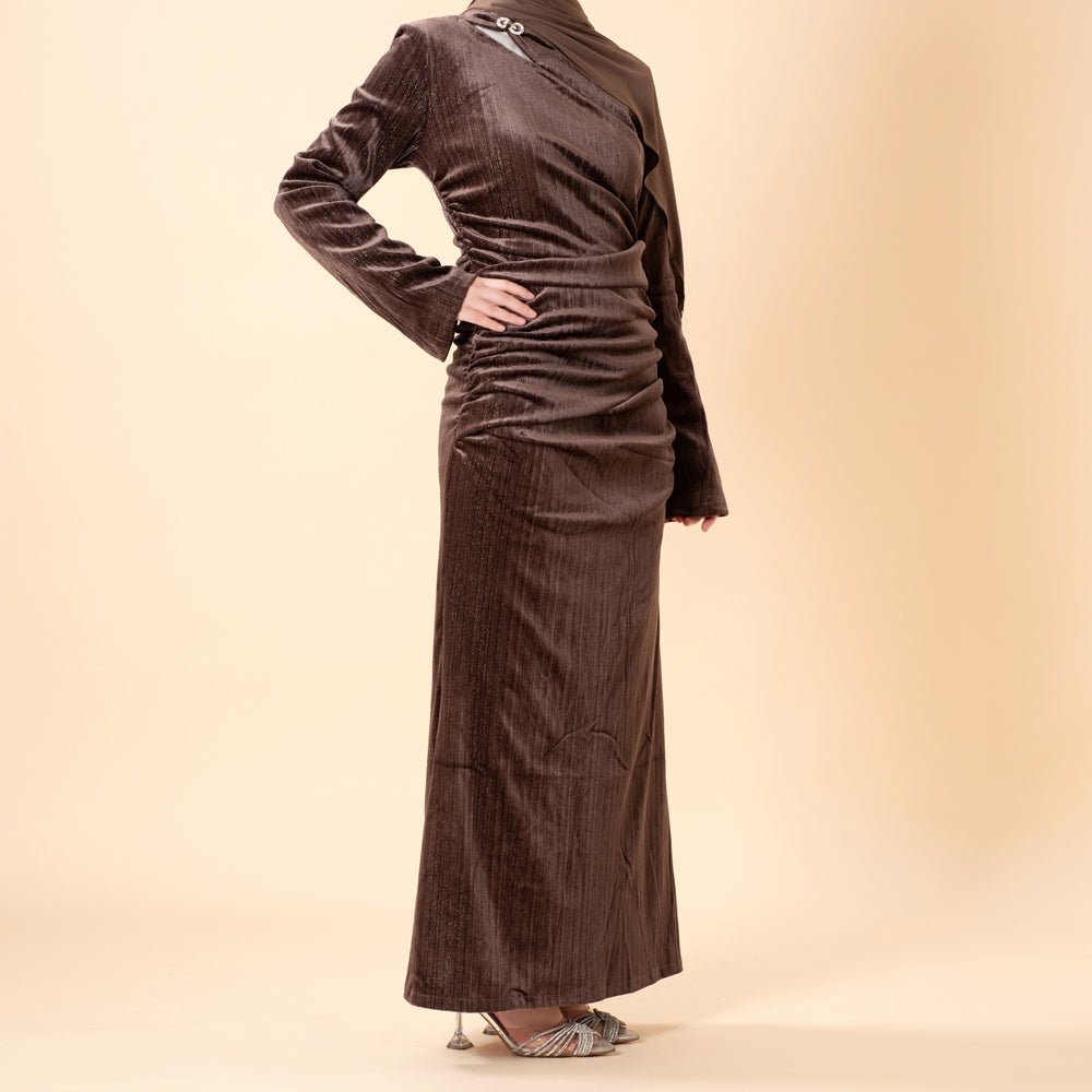 Shimmer Velvet Ruched Mermaid Gown(MA358), view 2