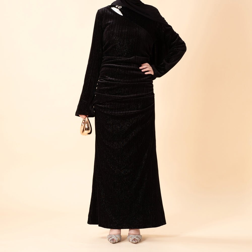 Shimmer Velvet Ruched Mermaid Gown(MA358), view 4
