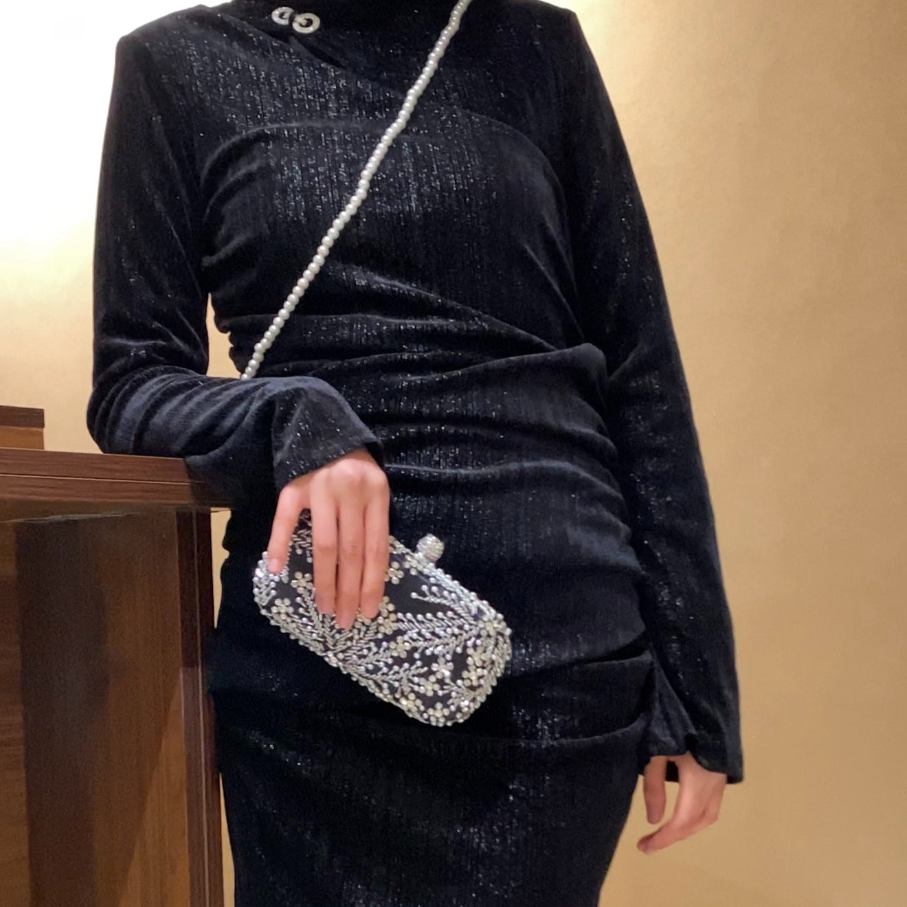 Shimmer Velvet Ruched Mermaid Gown(MA358), view 8