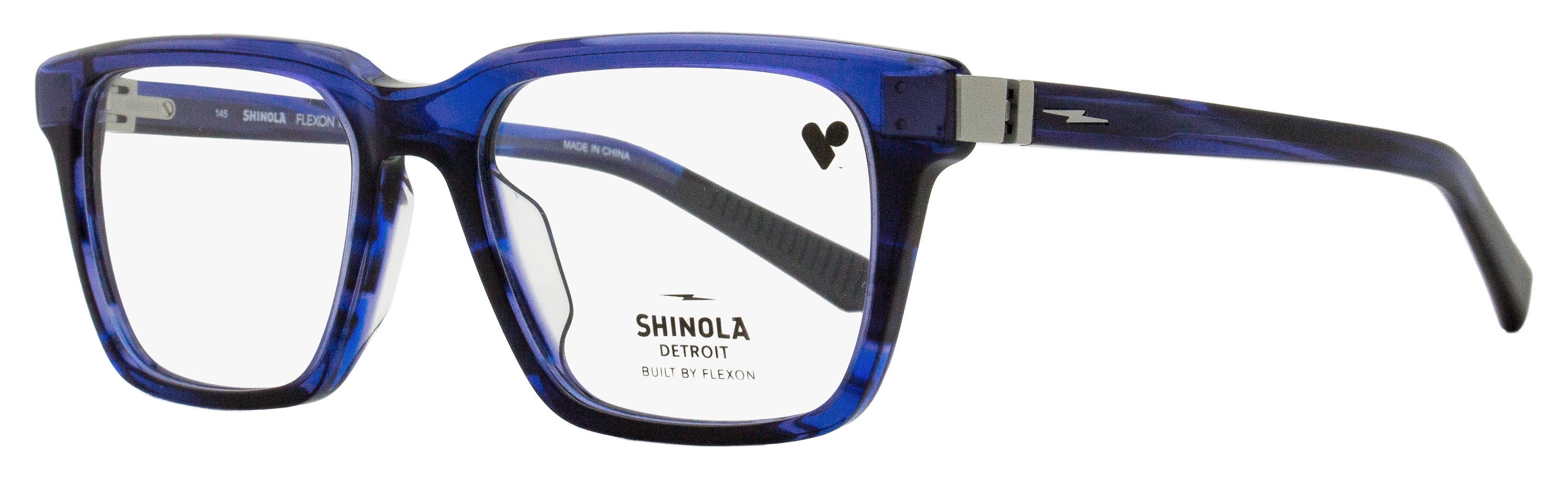 Shinola SH15000 Flexon Rectangular Eyeglasses — Navy by Shinola