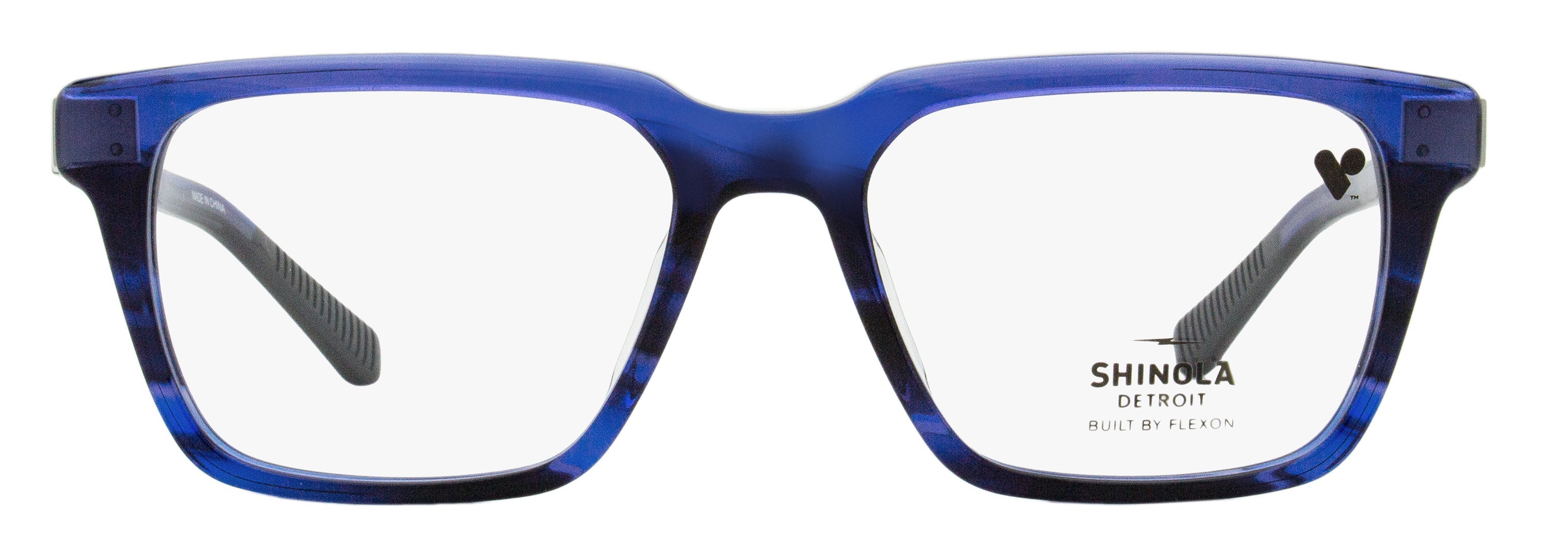 Shinola SH15000 Flexon Rectangular Eyeglasses — Navy, view 2