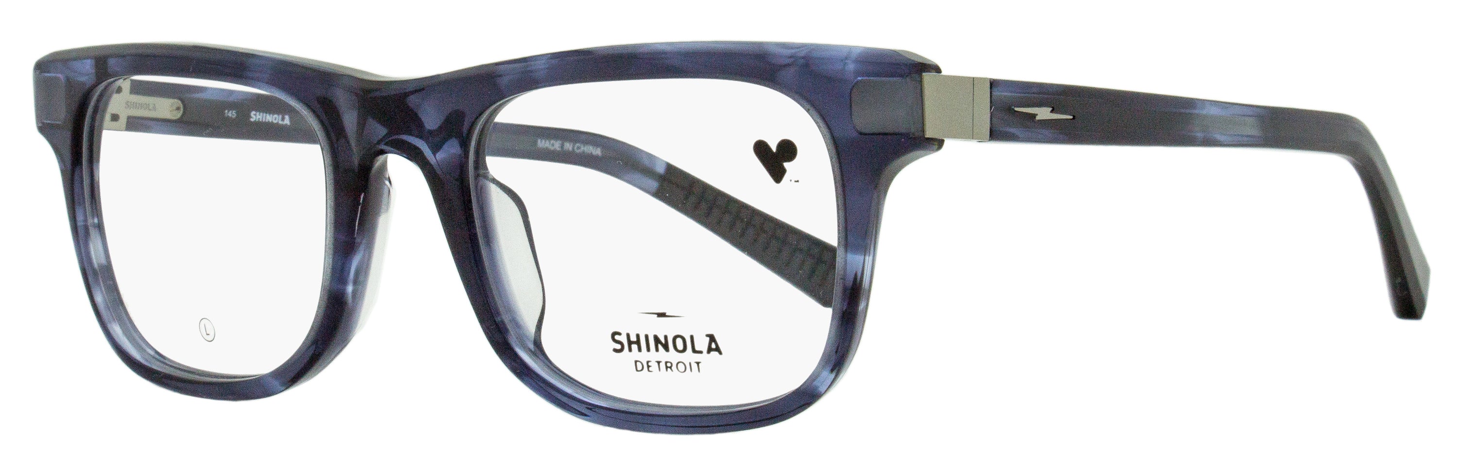 Shinola SH15002 Modified Rectangle Acetate Eyeglasses — Blue by Shinola