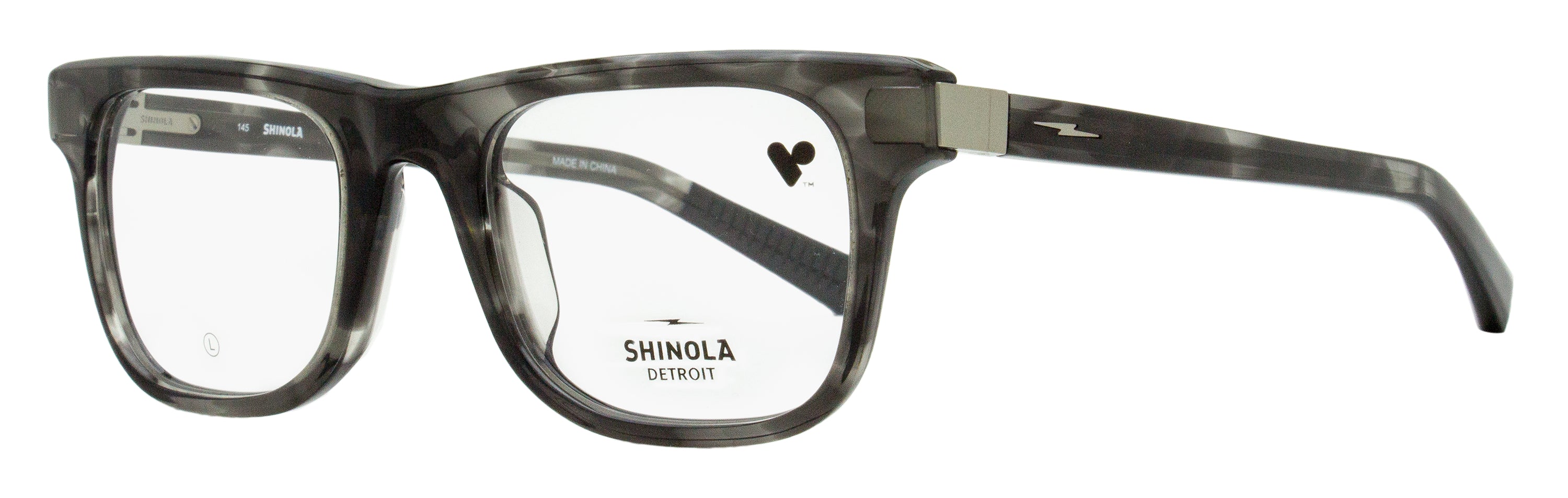 Shinola SH15002 Modified Rectangle Acetate Eyeglasses — Gray by Shinola