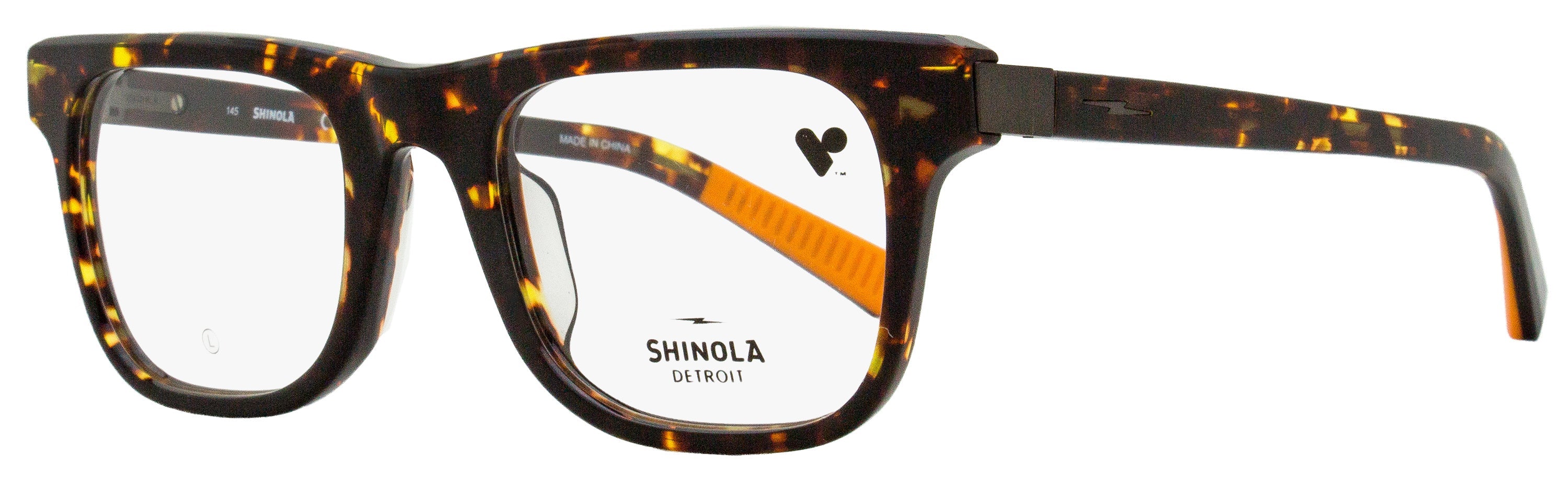 Shinola SH15002 Modified Rectangle Acetate Eyeglasses — Tortoise by Shinola